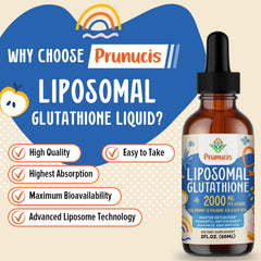Prunucis Glutathione Liquid label showing ingredients and transparency