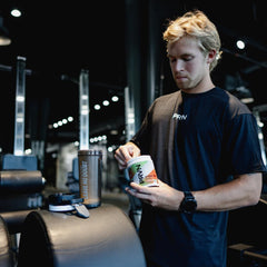 PRVN Performance Hydration in motion during workout delivering sustained energy and recovery.