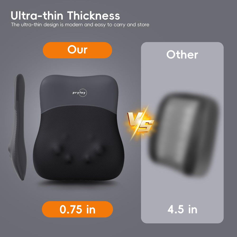 Pryfey massager on office chair illustrates home and work use.