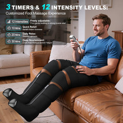 Pryfey leg massager easy-on cuff design and adjustable straps for secure fit.