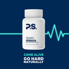 PS Natural Testosterone Booster packaging emphasizes USA-made, GMP and NSF quality