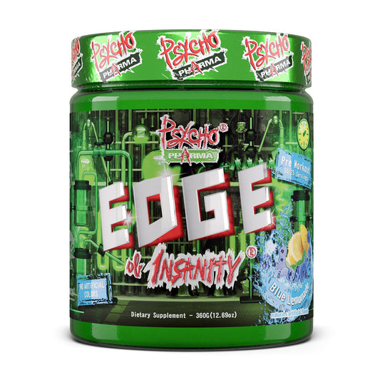 Psycho Pharma Edge of Insanity bottle pour showing quick energy boost