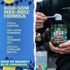 Hero shot of Psycho Pharma Edge of Insanity packaging for serious athletes