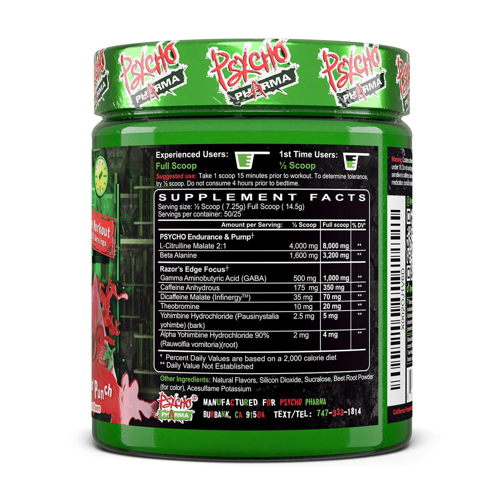 Psycho Pharma Edge of Insanity preworkout-energy captured during a workout