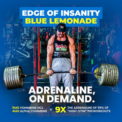 Edge of Insanity tub with scoop ready to mix, powerful formula