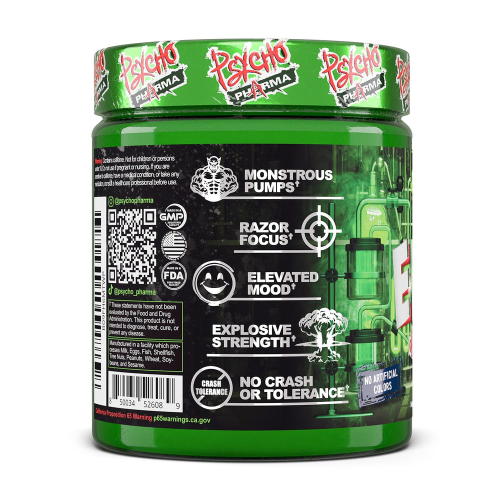Psycho Pharma Edge of Insanity tub top seal signaling freshness and quality.