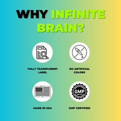 Psycho Pharma Infinite Brain in hand showcasing easy-to-hold capsules