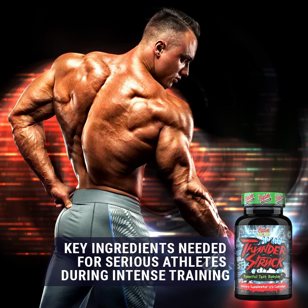 Psycho Pharma Thunderstruck athlete workout scene suggesting focus during training