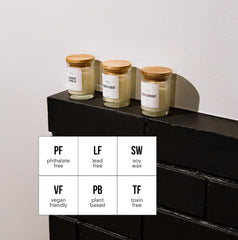 Public Goods Cedar & Suede candle jar with warm woodsy spice and leather notes.