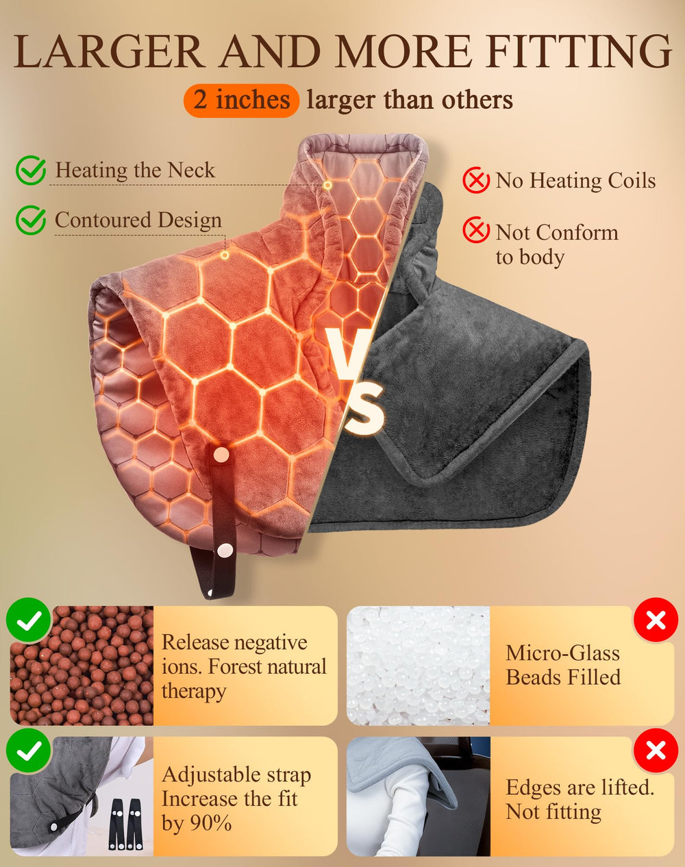 Pulax infrared therapy penetrates deep to relax muscles along the neck and shoulders