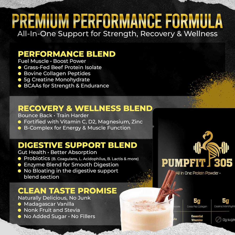 PUMPFIT305 No sugar, low-sodium formula for daily protein intake