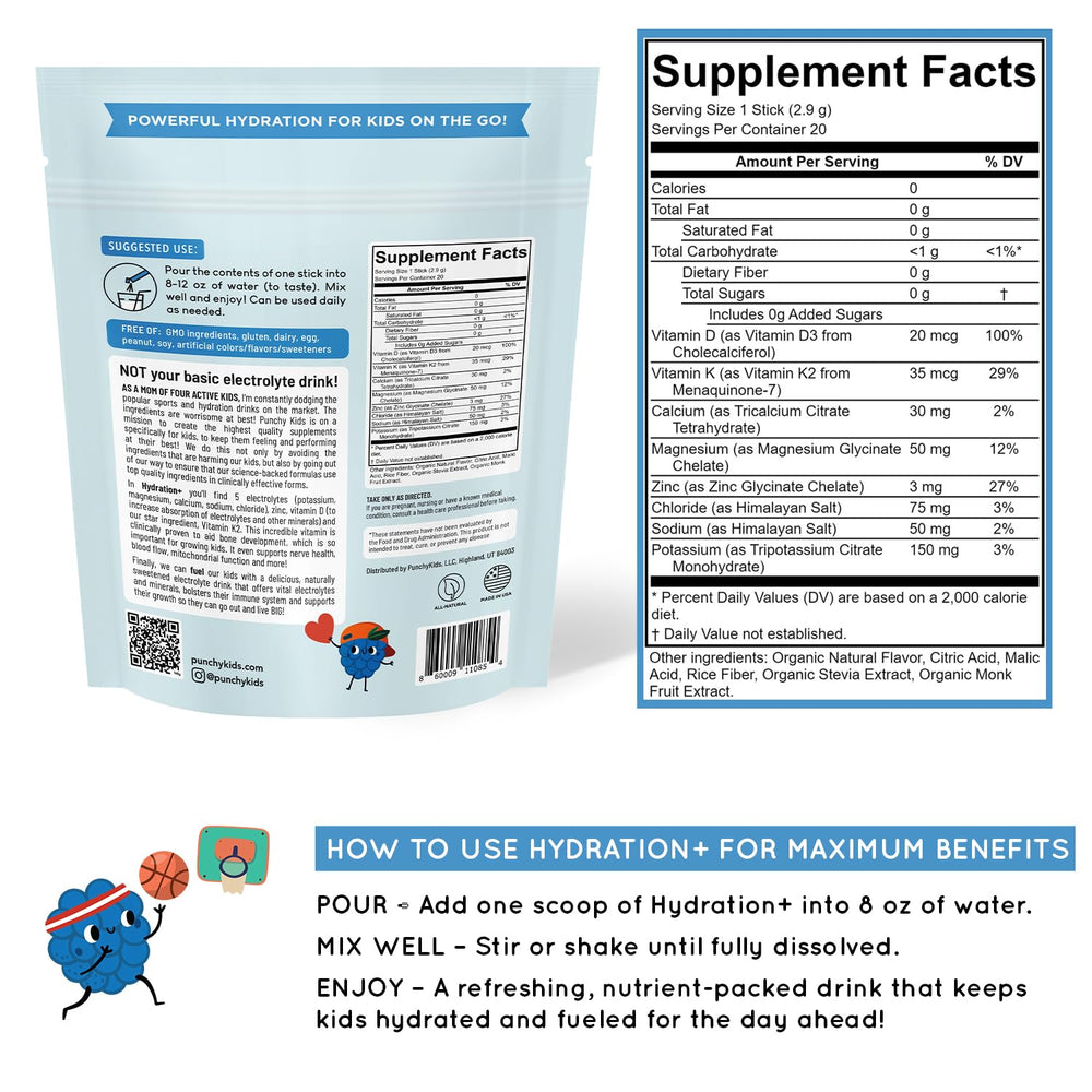 Punchy Kids Active day hydration for sports and travel