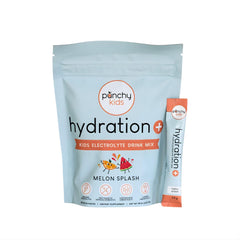 Punchy Kids Hydration+ Melon Splash stick pack for quick hydration on the go.