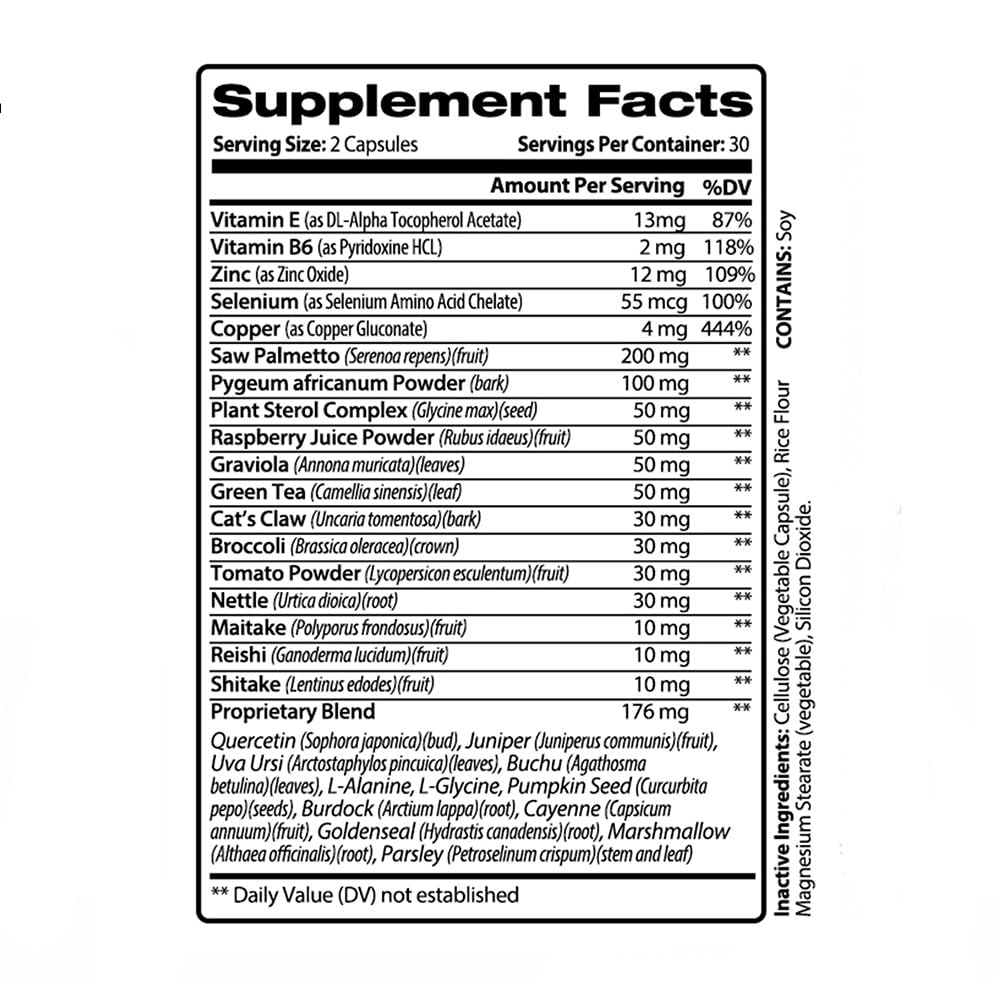PureNature Plus Prostanova label closeup highlighting an eight-ingredient formula for healthy prostate function