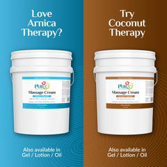 PURA 1st Arnica Therapy Cream applied during a therapist session.