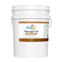 PURA 1st Coconut Therapy 5 Gallon bottle ready for professional massage sessions.