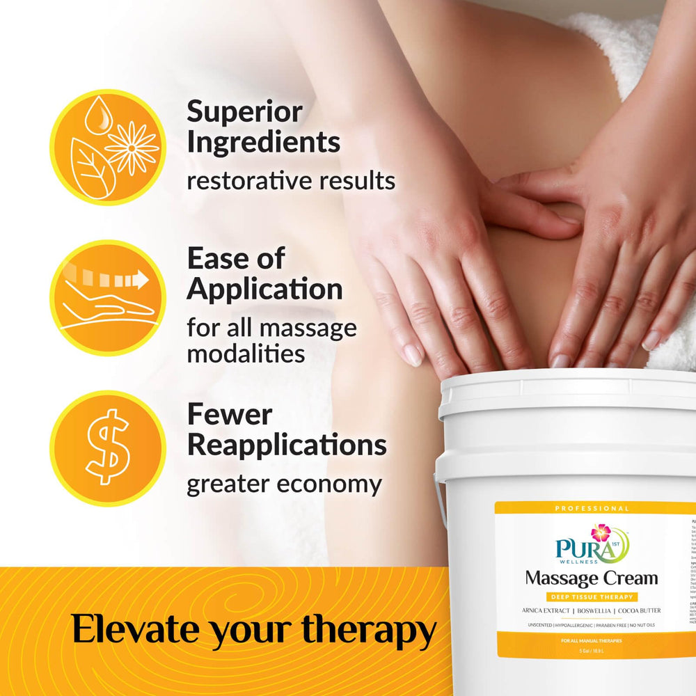 PURA 1st unscented deep tissue cream texture ideal for sensitive skin during therapy
