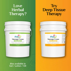 PURA 1st Herbal Massage Cream USA-made packaging appeals to clinics.