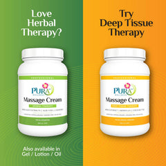 Water-dispersible finish of PURA 1st massage cream for quick cleanup.