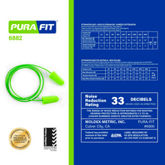 Pura-Fit earplugs tapered to fit small ears easily.