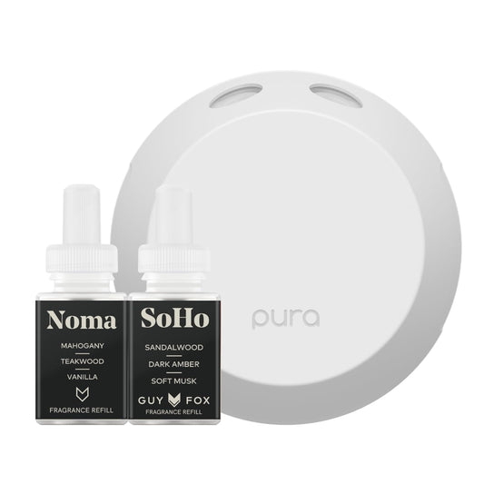Pura starter set in square box for easy unboxing and setup