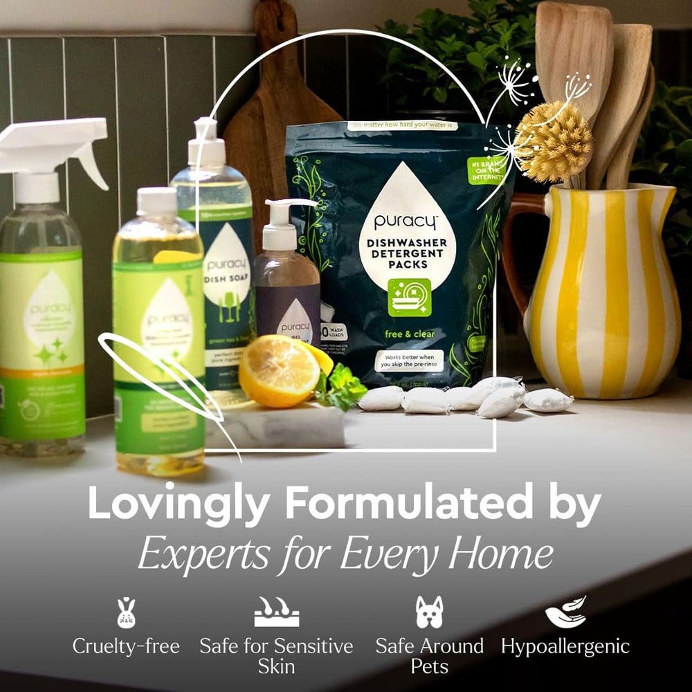 Puracy 40oz packaging highlights value and eco-friendly refill option.