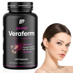 Purafair Veraferm pigmentation pills close-up showing daily use for balanced skin tone
