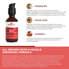 Berry flavored Purality Health B12 drops for daily supplement routine