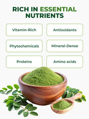 PURA VIDA MORINGA label highlights third-party tested purity
