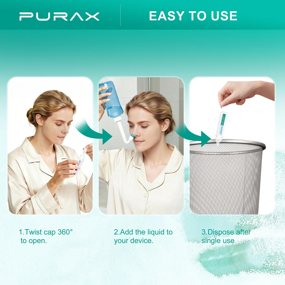 Portable PURAX nasal care kit ideal for busy lifestyles and travel.