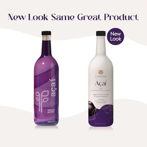 PURE Acai juice pour into glass with splash, emphasizing purity and no dilution