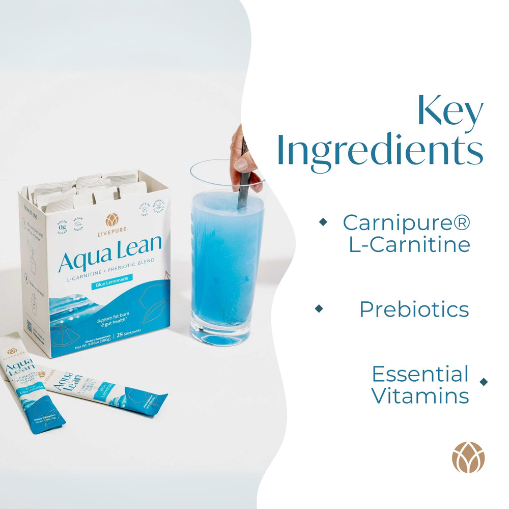 PURE Aqua Lean box front view highlighting vegan, sugar-free formula.