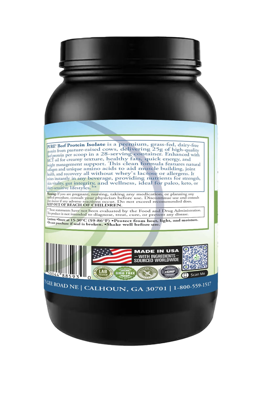 PURE BPI ingredient panel highlights enzymes and probiotics for gut-friendly digestion.