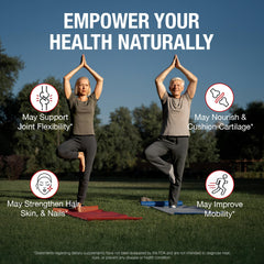Pure By Nature joint supplement capsules in hand for easy daily dosing