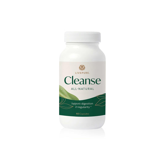 PURE Cleanse Capsules bottle front view showing gentle digestive support.