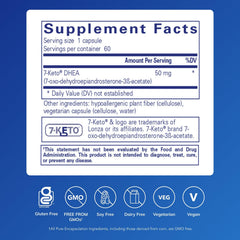 Pure Encapsulations 7-Keto DHEA capsules close-up for daily dosing.