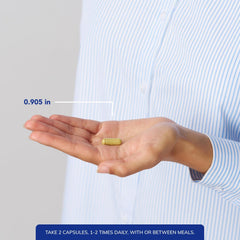 Bottle pour image showing easy dispensing of Aller-Essentials capsules