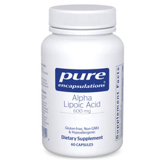 Pure Encapsulations Alpha Lipoic Acid 600 mg bottle for daily antioxidant support