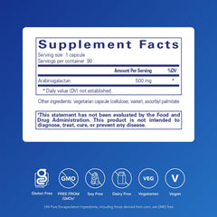 Pure Encapsulations Arabinogalactan capsules showcasing clean, high-quality capsules.