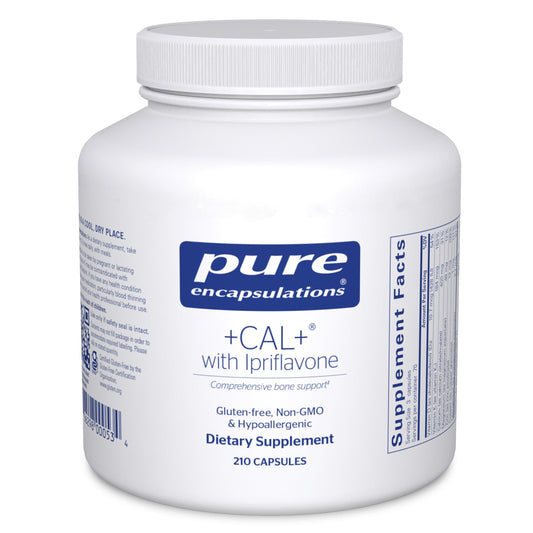 Pure Encapsulations +Cal+ with Ipriflavone bottle displaying the label