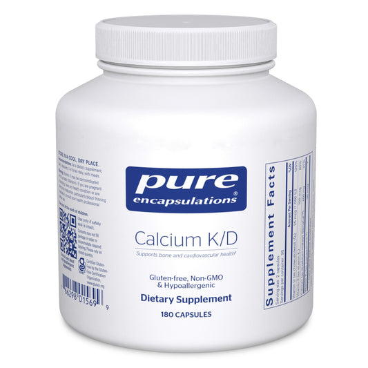 Pure Encapsulations Calcium K/D bottle pour for daily bone support.