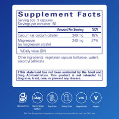 Pure Encapsulations Calcium Magnesium (Citrate) capsules shown for easy daily intake.