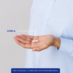 Bottle pouring Calcium MCHA with Magnesium emphasizes easy daily dosing for bone support.