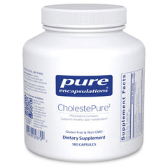 Pure Encapsulations CholestePure bottle front view for trusted lipid metabolism support