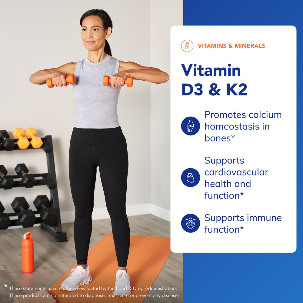 Pure Encapsulations D3 K2 capsules inside the bottle for daily use.