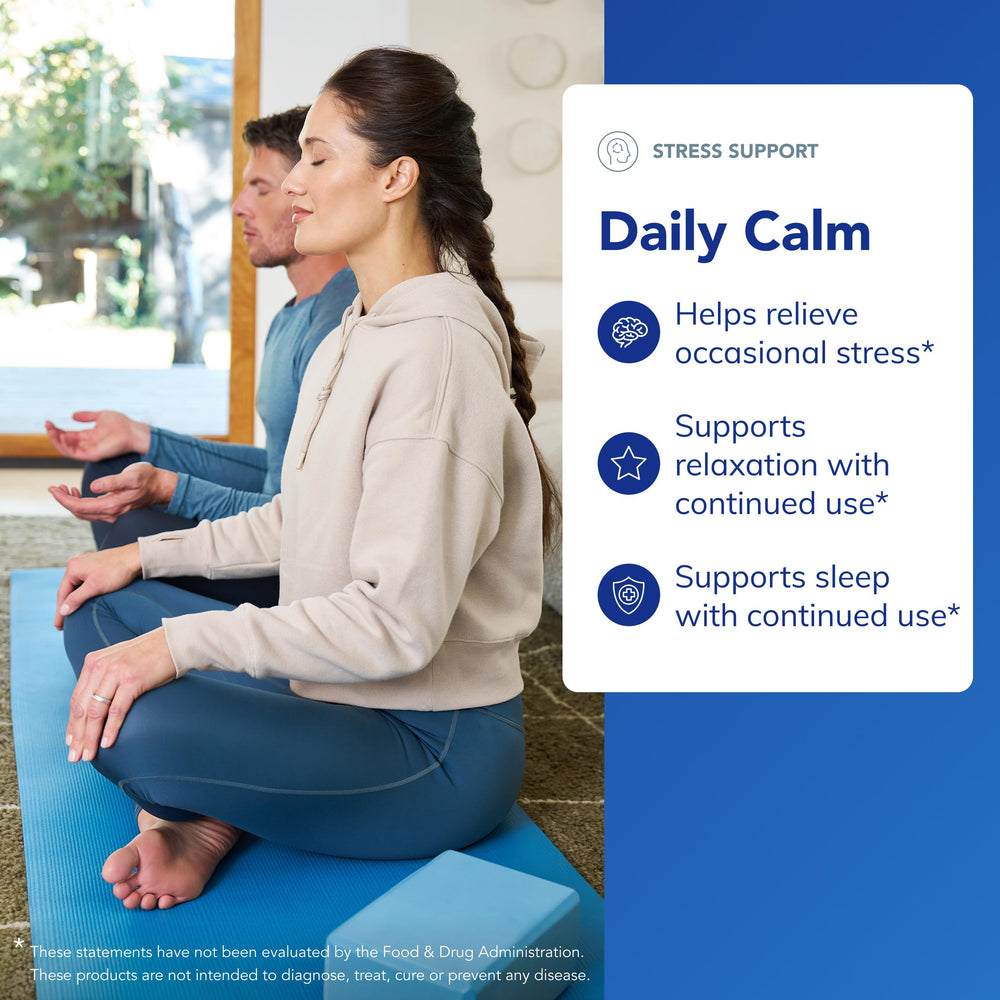 Daily Calm bottle cap close-up showing clean allergen-free design