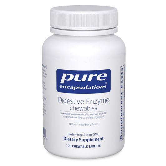 Pure Encapsulations Digestive Enzyme Chewables bottle supporting convenient daily digestion.