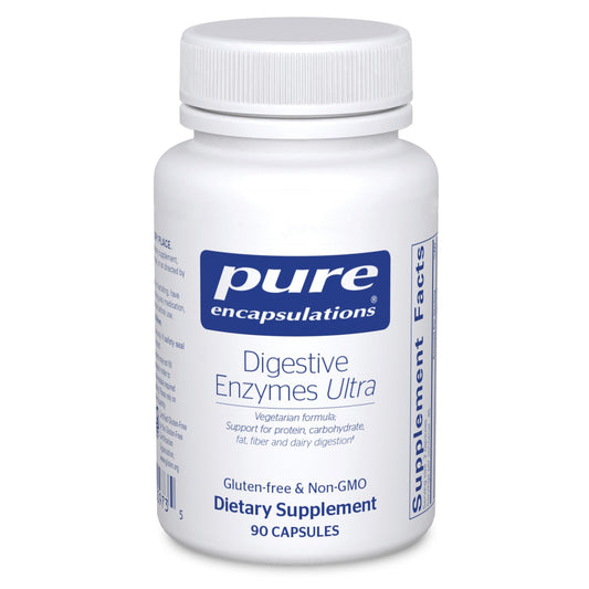 Pure Encapsulations Digestive Enzymes Ultra bottle showing broad-spectrum protein digestion support