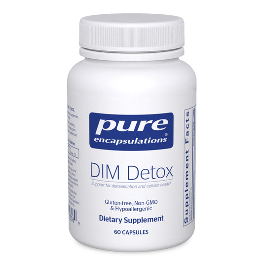 Pure Encapsulations DIM Detox bottle front showing daily detox support.