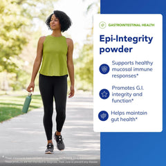 Strawberry-lemonade flavored Epi-Integrity Powder ready to mix for easy daily intake.